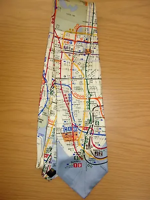 Josh Bach Manhattan New York City Subway Map Hand Made Pure Silk Tie ~NEW~ • $9.99