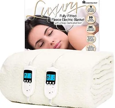 Heated Electric Blanket Dual Control King Size 152 X 203 Cm Fast Heat Up Fitted • £133.31