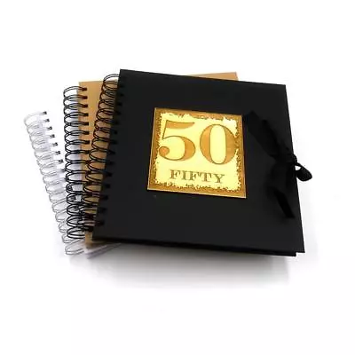 50th Birthday Scrapbook Photo Album Or Guest Book Various Colours SCR-11 • £14.32