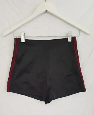 Lelash Mini Shorts Hot Pants Black Satin Military Costume Punk Goth • $15