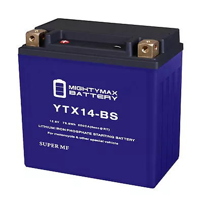 Mighty Max YTX14-BS Lithium Battery Compatible With Yamaha BTY-YTX14-B5-00 • $99.95