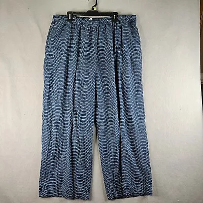 Victorias Secret Pajama Pants Womens XXL Blue Spellout Logo Sleep Lounge • $12.99