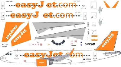 £8 • Buy EasyJet  Airbus A320 Model Airliner Decal 1:144 Scale For Revell/ Zvezda Kit