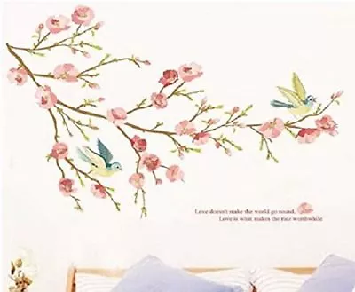 New Shabby Chic Pretty Wall Sticker Vintage Bedroom Lounge Floral Bird Love  • £6.90