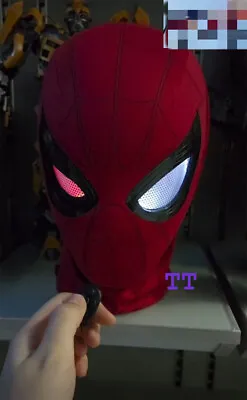 Spiderman Helmet Mask Headwear Light Up Movable Eyes Ring Remote Control • $63.99