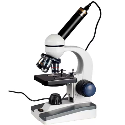 AmScope 40X-800X Portable Student LED Compound Microscope + Digital Camera • $126.99