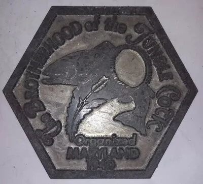 The Brotherhood Of The Jungle Cock Maryland 1940 Engraving Plate @5  X 5.5   • $19.99