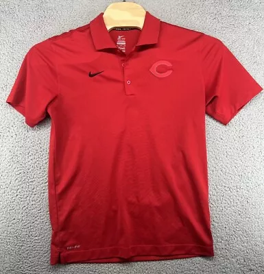 Nike Dri Fit Cincinnati Reds Men's Medium M Red Polo SS Shirt MLB Baseball • $16.47