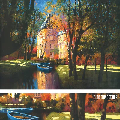 47W X35H  CHATEAU D'ANNECY By MAX HAYSLETTE - CASTLE BOATS SUN CHOICES Of CANVAS • $444.11