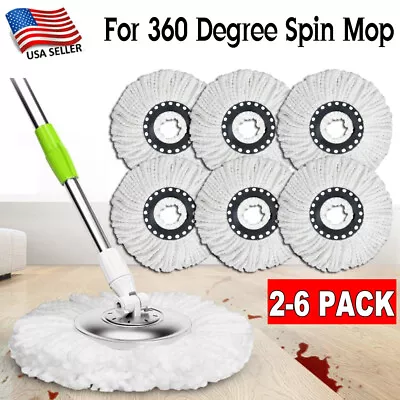 2-6 Pack Replacement Microfiber Mop Head Refill For Spin Mop 360° Easy Cleaning • $9.99