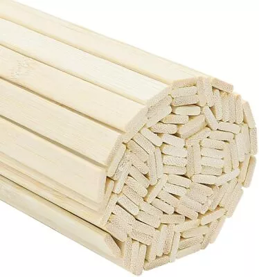 100pcs Natural Bamboo Sticks Extra Long Wooden Dowel Rods For DIY Craft Making • £10.99