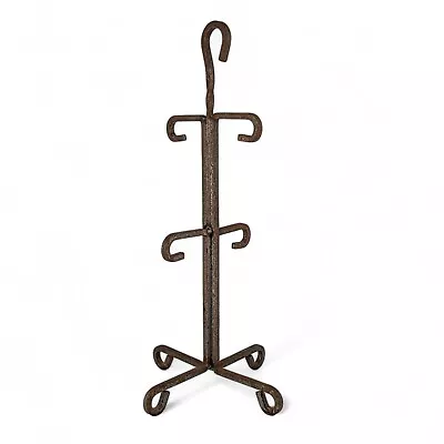 Vintage Wrought Iron Metal Coffee Mug Holder Stand 16  X 8  Holds 4 • £28.95