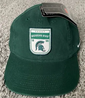 NWT Nike Michigan State Spartans Hockey Team Nike Strap Back Baseball Cap Green • $22