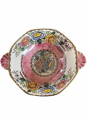 Maling Peony Rose Pink Off White Floral Design Bowl • £25