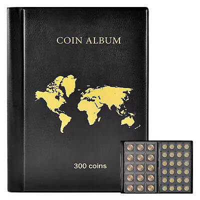 300 Pocket Coin Collection Book Penny Album Money Holder For Coin Badge Storage  • £24.83