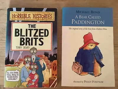 2 X Story Books A BEAR CALLED PADDINGTON By Michael Bond BLITZED BRITS Paperback • £2.50