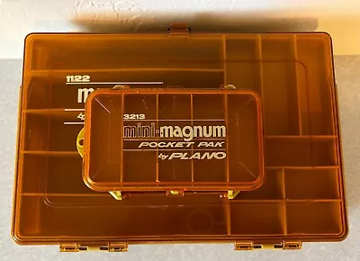 Vintage Plano Magnum 1122 Tackle Box Double Sided Organizer & Mini 3213 Pocket • $40