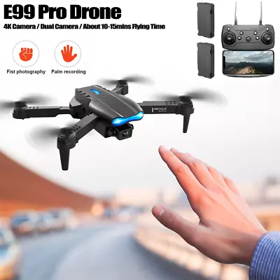 Drone Pro 4K HD Selfie Dual Camera 1080P WIFI FPV GPS Foldable RC Quadcopter • £19.99