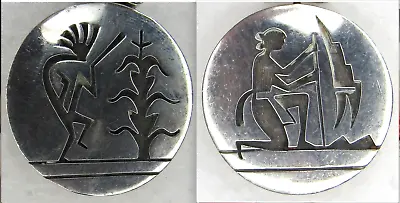 Hopi TWO SIDE Sterling Silver Pendant W.Polelonema R.Namingha INFINITY Necklace • $375