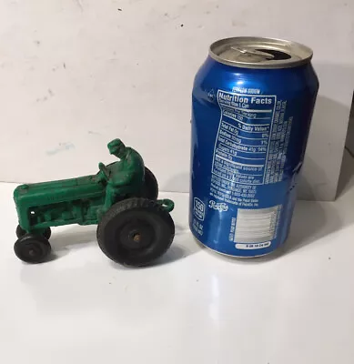 Vintage Green Auburn Rubber Toy Farm Tractor W/ Farmer Driver 4  L • $9.99