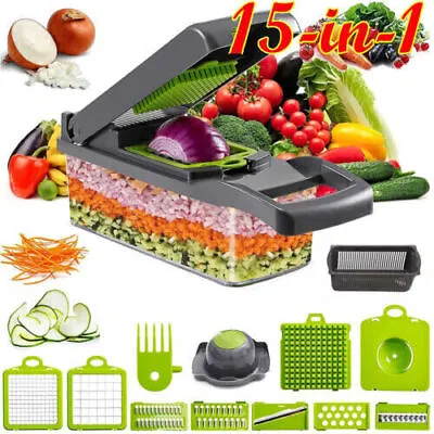 Vegetable Fruit Chopper Cutter Food Onion Veggie Dicer Slicer Peelers Kitchen US • $14.47