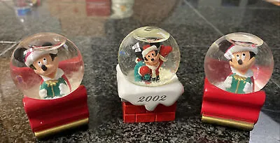 Lot Of 3 Disney JCPenny Collectors Mickey Mouse Christmas Mini Snow Globes • $16.99