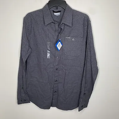 NWT Columbia Mens S Grey Cornell Woods Flannel Long Sleeve Button Up Shirt • $19.99
