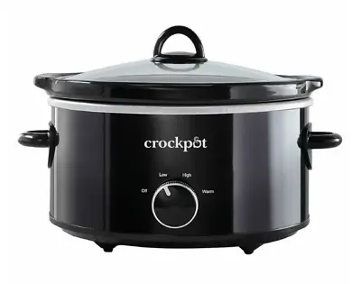 Crock-Pot 4 Quart Manual Slow Cooker Serves 4+ Dishwasher-safe Black - NEW • $19.96