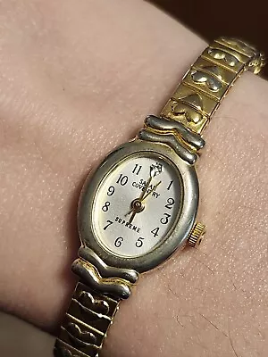 Vintage Sarah Coventry Ladies Gold Watch Hearts • $10