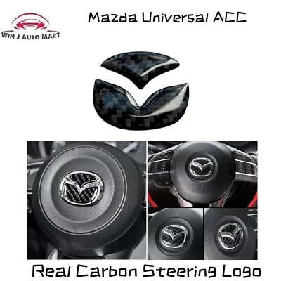 Mazda Steering Emblem Real Carbon 3D Sticker Logo • $17.56