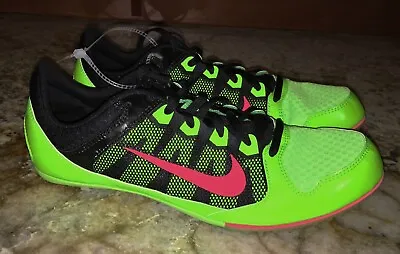 NIKE Rival MD 7 Lime Green Black Mid Distance Track Spikes Shoes Mens 11 11.5 12 • $47.18