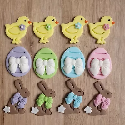 12 X Handmade Easter Cupcake /Cake Edible Decorations. Bunny Egg Chick • £7.50