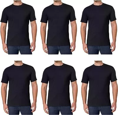 Kirkland Men's 6-pack Black White 100% Cotton Crew Neck T-shirt S M L XL • $29.49