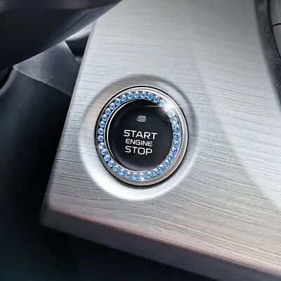 Auto Car SUV Bling Decorative Accessories Button Start Switch Blue Diamond Ring • $3.05