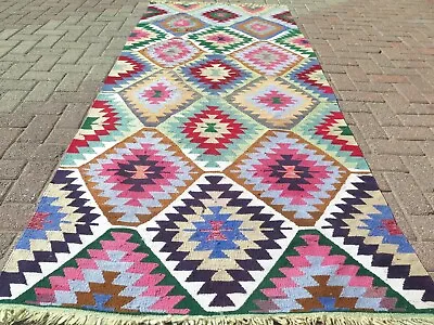 Turkish Kilim Wool Rug Area Rugs Handmade Boho Floor Carpet Kelim Rug 42 X100  • $179