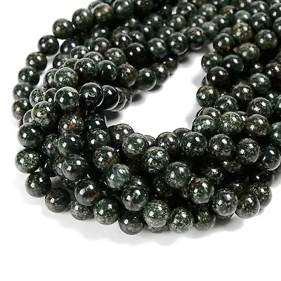 Natural Seraphinite Smooth Round Beads Size 6mm 8mm 10mm 15.5'' Strand • $25.99