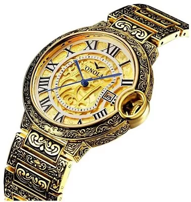 $27.99 • Buy Relojes De Hombre Gold Men's Watch Quartz Luxury Casual Watches