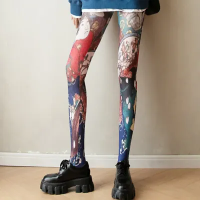 Women Japanese Colorful Printed Silky Stocking Pantyhose Tights Hosiery Sexy • $11.36