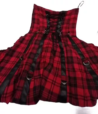 Voodoo Vixen Long Red/Black Plaid Women's Medium Skirt Punk Grunge • $79.99
