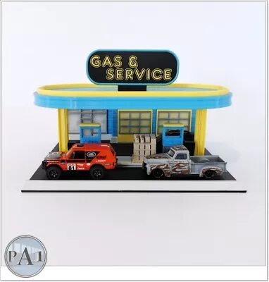 Grey 1/64 Scale Gast Station KIT Compatible With Hot Wheels And Matchbox Cars • $50