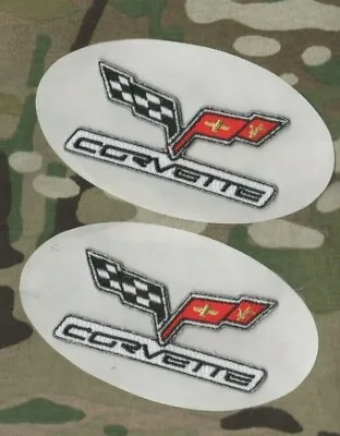 CORVETTE RACING VETTE PERFORMANCE PARTS C-6 3  LOGO 2-EMBLEM Stick-on PATCH SET • $14.99