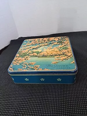 Vintage Tin Capitol Building Mrs. Steven's  Candies Cherry Blossoms 8  • $23.25