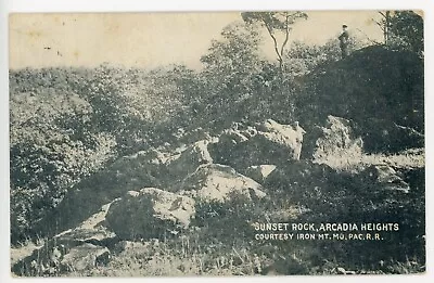 Ironton MO Postcard Sunset Rock Arcadia Heights Iron Mountain MO Pacific RR 1912 • $11.95