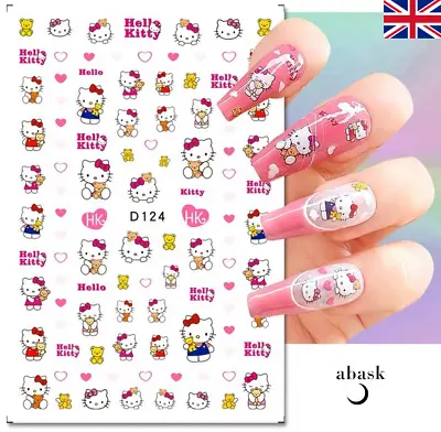 Nail Stickers Hello Kitty Self Adhesive Nail Art Sanrio Kawaii Nails • £3.99