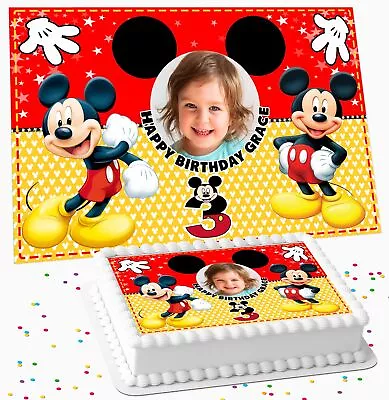 Mickey Mouse Your Photo Personalised Edible Icing Costco Cake Topper Rm-5 • £7.09