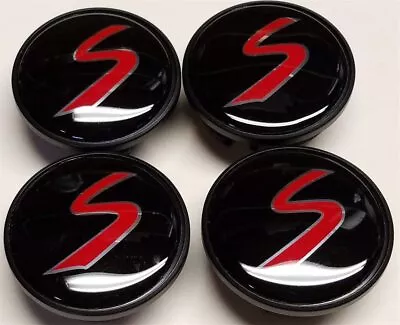 4X 2 1/8  Red S Wheel Center Caps R53 R56 Mini Clubman Cooper Countryman Paceman • $21.99