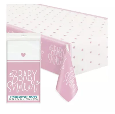 Pink Baby Shower Table Cover. 137cm X 213cm. Pink Baby Shower Table Decorations • £3.99