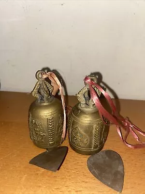 Set Of 2 Tibetan Mini Brass Bell Vintage  Buddhist 3.5” Meditation • $55