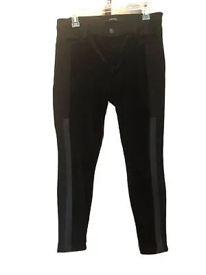 J BRAND Leather Panel Pieced Velvet Stretch Leggings Hewson Pants - Size 31 • $90