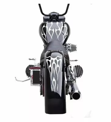 Creative Motorcycle Fuel Tank&Fender White Flame Decal Waterproof Self-adhesive • $13.40